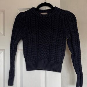 J. Crew Navy Cable Knit Sweater